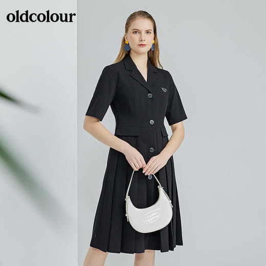 oldcolour春季新款时尚气质通勤修身显瘦短袖连衣裙O13101356 商品图2