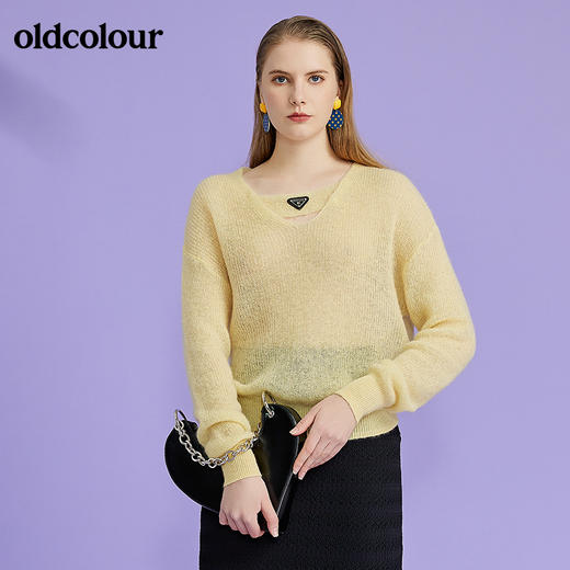 oldcolour2022春季新品商场同款气质毛织套头衫女O11052162 商品图7