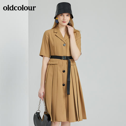 oldcolour春季新款时尚气质通勤修身显瘦短袖连衣裙O13101356 商品图6