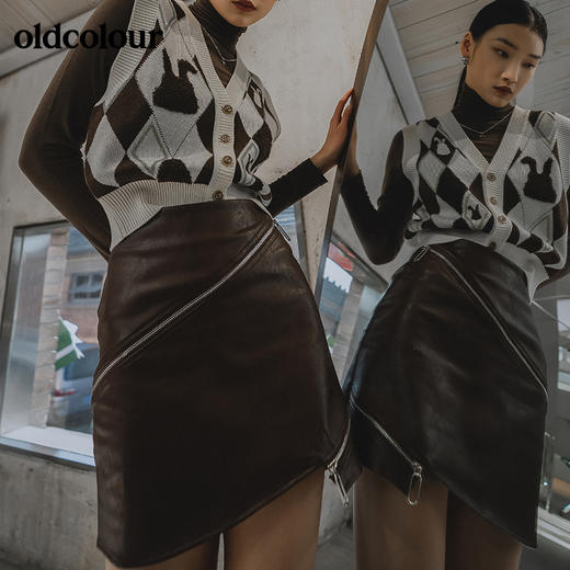 oldcolour2022春季新品商场同款气质休闲短款半身裙GO11061608 商品图3