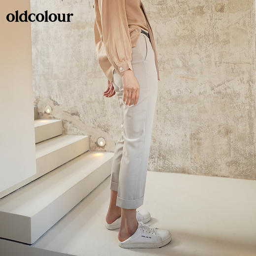 oldcolour春季新品商场同款纯色气质休闲长裤女GO11073415 商品图1