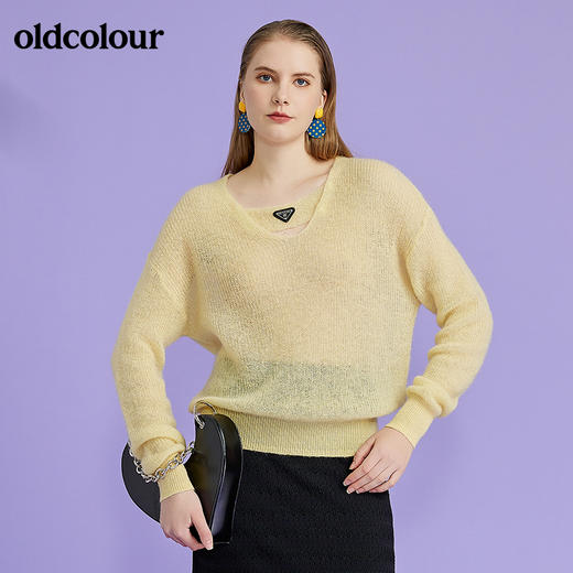 oldcolour2022春季新品商场同款气质毛织套头衫女O11052162 商品图8