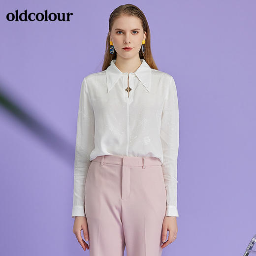 oldcolour2022春季新款时尚气质通勤百搭长袖衬衫O12013213 商品图0