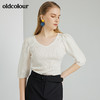 oldcolour2022春季新款时尚气质修身百搭中袖针织套头衫O12052223 商品缩略图1