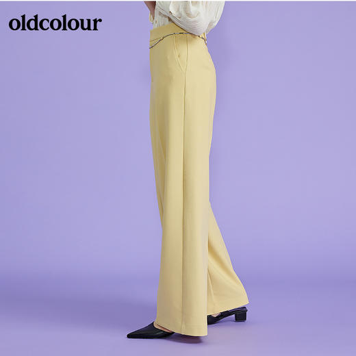oldcolour春季新款气质高腰垂感修身显瘦阔腿长裤O11073114 商品图5