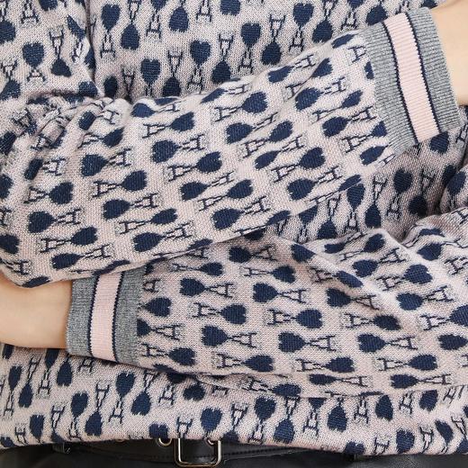 LD634瑟俪（斯尔丽高端）舒适柔软低圆领撞色提花毛衣针织衫 商品图5