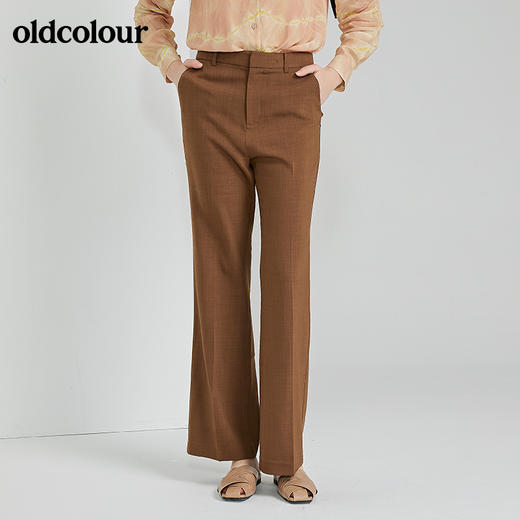 oldcolour2022春季新款时尚气质修身百搭休闲阔腿长裤O12073277 商品图4