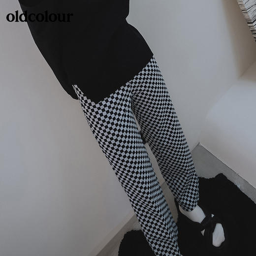 oldcolour2022春季新品商场同款休闲棋盘格长裤女GO11073662 商品图1