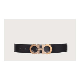 FERRAGAMO 菲拉格慕 男士双面可调节 GANCINI 腰带 黑色 67 A166 725453