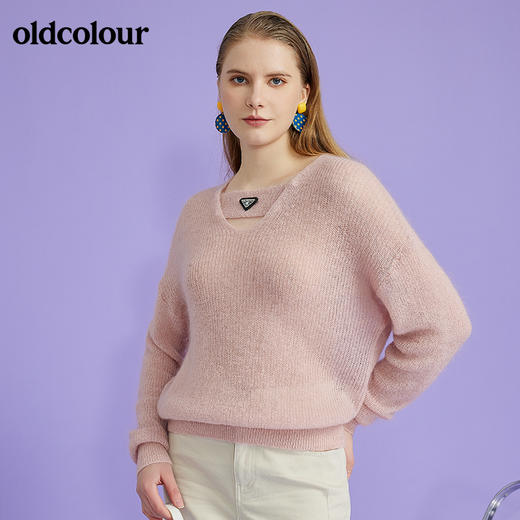 oldcolour2022春季新品商场同款气质毛织套头衫女O11052162 商品图3