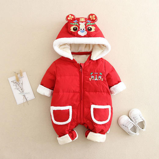 【SSEMMY KIDS】冬装1男女新生宝宝冬季【过年棉衣婴儿加厚日发完拜年月】红色 商品图1