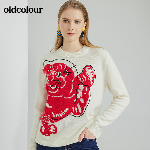 oldcolour2022春季新品商场铜矿气质休闲毛织套头衫女O11052115 商品图6