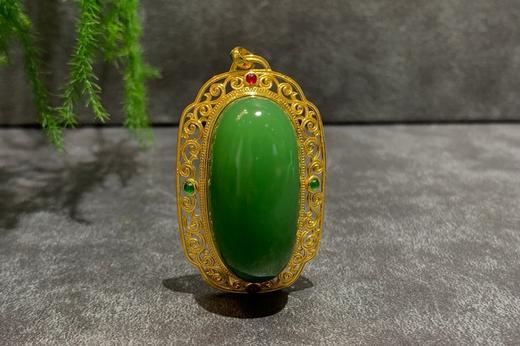 【御珠宫坊】金镶碧玉吊坠 商品图0
