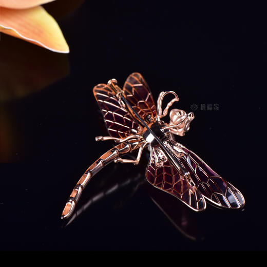 【一飞冲天】粉蜻蜓白蛋胸针-XZ12102009 商品图5