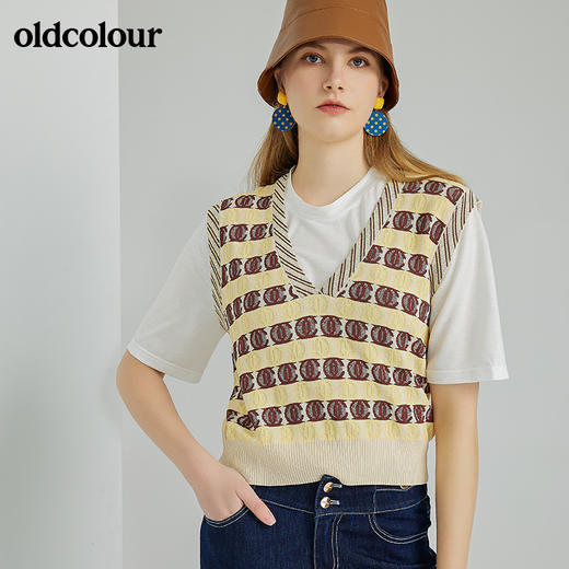 oldcolour春季新款时尚气质休闲百搭针织背心O13051323 商品图1