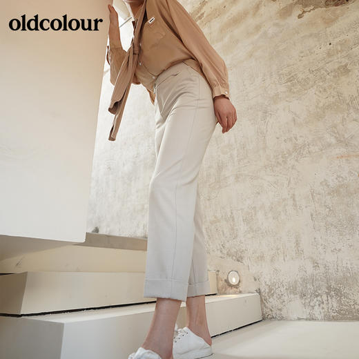 oldcolour春季新品商场同款纯色气质休闲长裤女GO11073415 商品图3