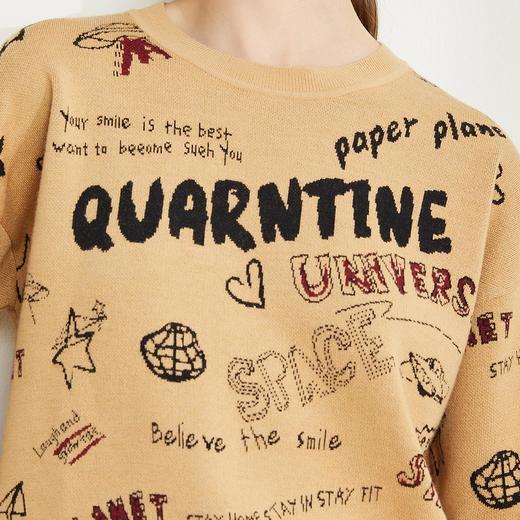 NC60M瑟俪（斯尔丽高端）舒适柔软低圆领字母拼接毛衣针织衫 商品图5