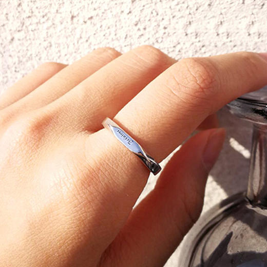 Winy925纯银简·纯情侣对戒送女友闺蜜节日生日礼物 商品图6