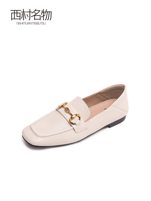 西村名物2022春季新款英伦风小皮鞋女软皮JK马衔扣乐福鞋女X22AM18941 商品图2