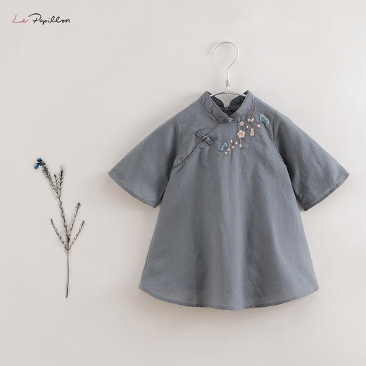 【打折】【马克珍妮 中国风】春装新款 女童棉麻刺绣连衣裙220305 商品图1