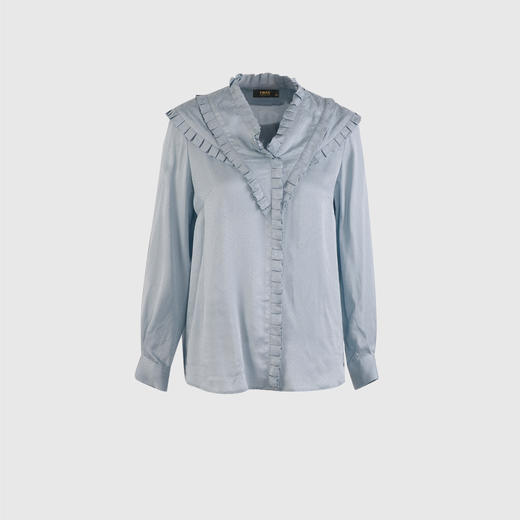 多装饰花边V上衣 商品图0