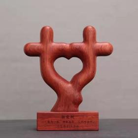 义树家相爱树，非洲红木雕刻摆件，结婚送礼推荐