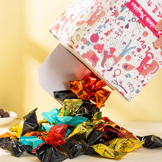 「甜蜜礼物浪漫情人」甘滋罗情人节款巧克力礼盒520g/盒纯可可脂松露巧克力混合口味趣味礼盒独立包装 商品图3