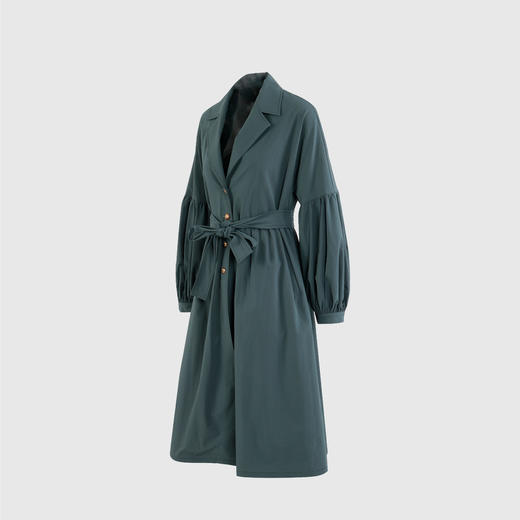 下摆抽皱泡泡袖风衣 商品图1