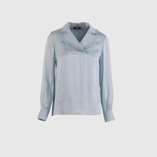 木耳边翻领衬衣 商品图0