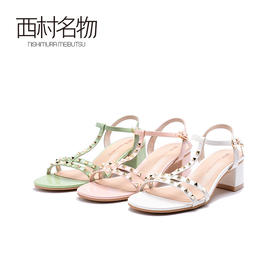 西村名物2020夏季新品铆钉条带凉鞋X20BG23771