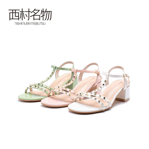 西村名物2020夏季新品铆钉条带凉鞋X20BG23771 商品图0