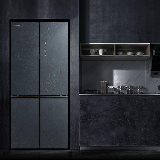 COLMO冰箱517升十字对开门变频智能微晶一周鲜高端冰箱CRBS517L-A2熔幔岩秞蓝 商品图0