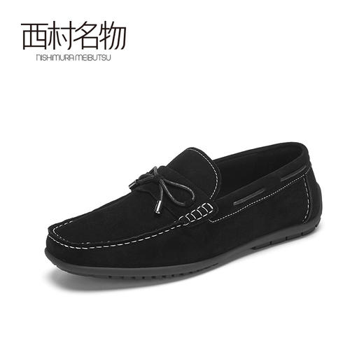 西村名物2020秋季新款乐福鞋男套脚纯色平底简约休闲男鞋X10CW32241 商品图0