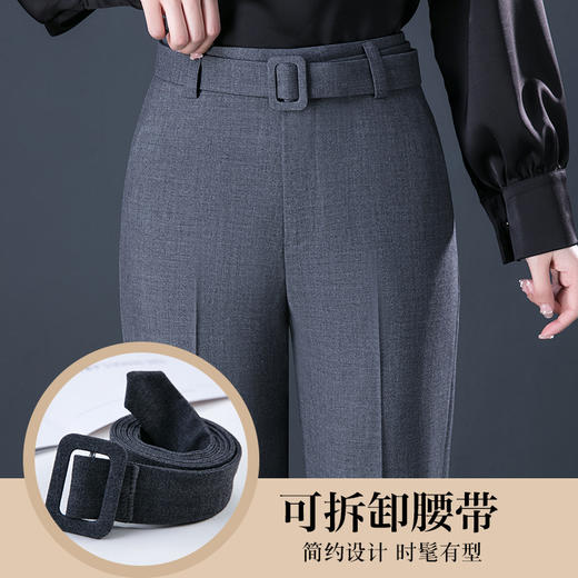 HSS  2565西装毛料高腰大码西裤垂坠感烟管裤 商品图1