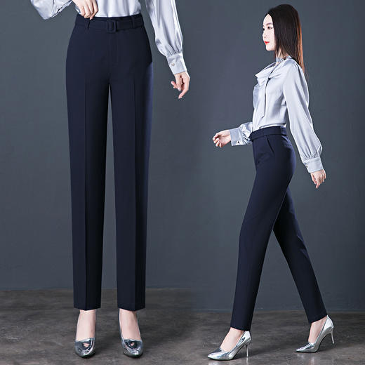 HSS  2565西装毛料高腰大码西裤垂坠感烟管裤 商品图3