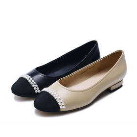 西村名物2020新款小香风珍珠单鞋X20CE30411