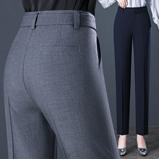 HSS  2565西装毛料高腰大码西裤垂坠感烟管裤 商品图5