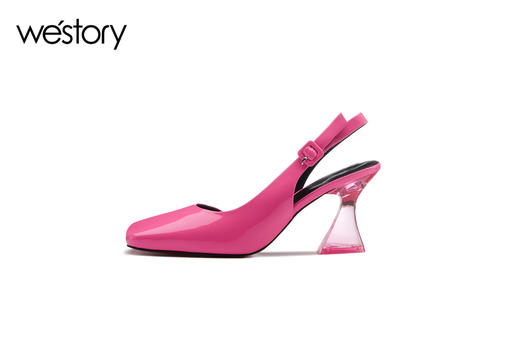 westory2022春季新款粗跟方头休闲时尚凉鞋W22AH54431 商品图3