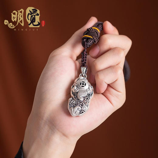 Winy999足银吉瑞貔貅钥匙扣送女友闺蜜节日生日礼物 商品图2