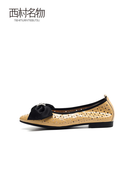 西村名物2022春季新款单鞋女减龄小香风蝴蝶结吸睛平底鞋T22AE19441 商品图2
