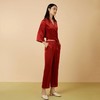 金三塔19姆米重磅100%桑蚕丝真丝红色婚庆本命年衣裤套睡衣女   YSFCA201 商品缩略图3