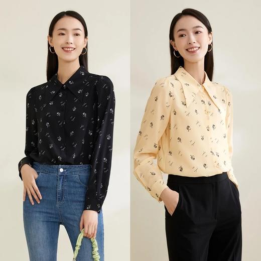 玳莎印花真丝衬衫100%桑蚕丝百搭气质长袖女士衬衣新款    CA31301 商品图2