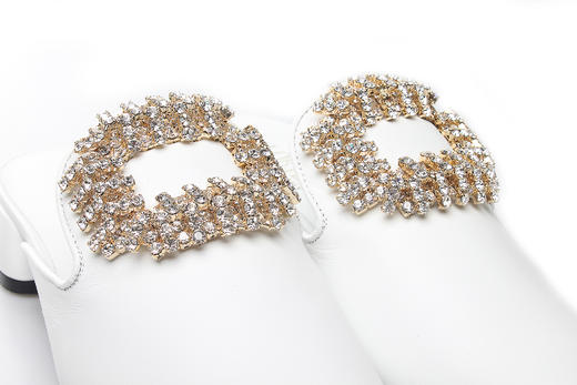 豪麟名鞋奥莱LORIBLU女鞋穆勒鞋羊皮革+施华洛世奇LR05650B白色  原价5260元 商品图2