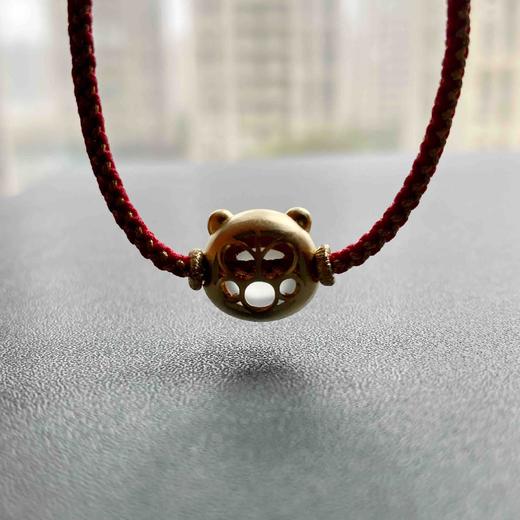 高冰种翡翠萌萌虎年平安手绳手链18k黄金镶嵌 商品图9