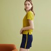 金三塔新品女绢丝V领撞色短袖可外穿衣裤套 YZFBA401 商品缩略图2