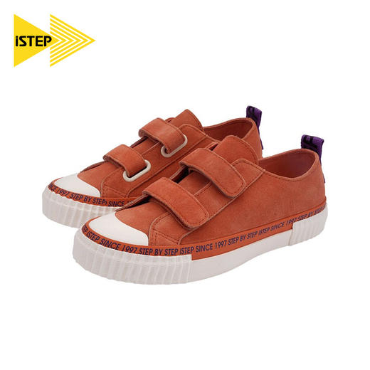 istep女鞋时尚牛反绒低帮帆布鞋女板鞋平底牛皮休闲鞋潮百搭潮流 商品图1