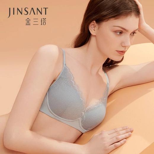 金三塔100%桑蚕丝里料舒适美肤薄款长三角杯又纯又欲无钢圈文胸 NZFBC314 商品图0