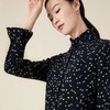 玳莎立领真丝衬衫女早秋新款木耳边设计桑蚕丝印花长袖上衣  BC31305 商品缩略图3