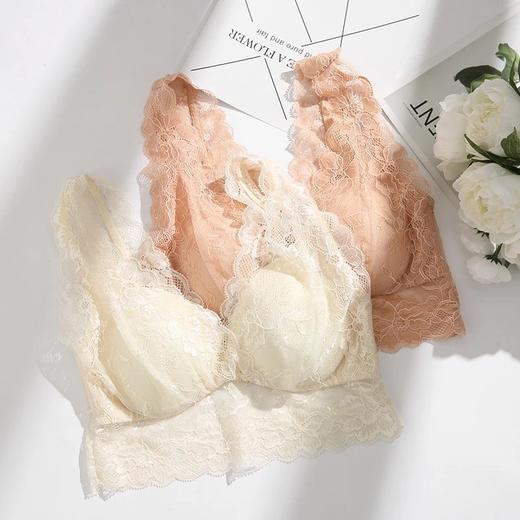 金三塔真丝蕾丝背心式内衣女无痕透气抹胸式文胸  NZFAA318 商品图2