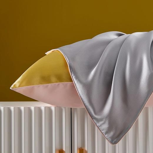金三塔100%桑蚕丝枕套蚕丝单人信封式单面时尚撞色枕头套一个装  CSZT025 商品图5